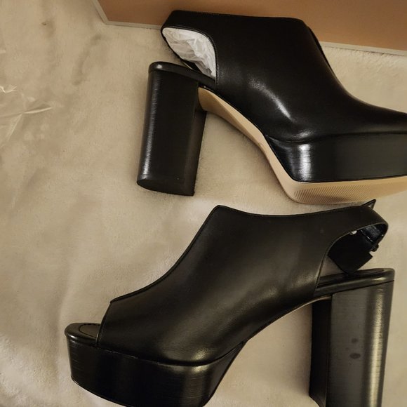 MK Piper Leather Sling Back Platform Size 8.5 - Picture 3 of 13